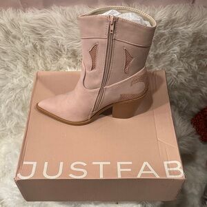 JustFab Blush Western Ankle Boots